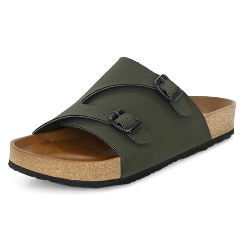 Image of Centrino Men's Berkin-Style Slip-On Sandals | Open Toe Design | Soft PU Footbed | Lightweight & Comfortable | Arch Support | On-Grip Sole | Casual Outdoor Wear (6866)
