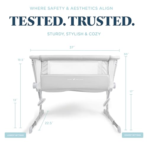 Baby Delight Beside Me Dreamer Bassinet | Bedside Sleeper | 6-Position Height Adjustment | Driftwood Grey