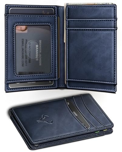 Image of BULLIANT Slim Wallet For Men 12Cards,Magnetic Flip Build-in Money Clip Airtag Compatible-RFID Blocking
