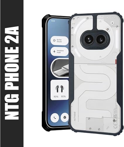 Image of AIBEX Crystal Clear Back Cover Case for Nothing Phone (2a) / Nothing Phone (2a) Plus | 360 Degree Protection | Shock Proof Design | Transparent Back Cover Case (PC & TPU, Black Bumper)