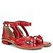 Franco Sarto Womens Parker Ankle Strap Sandal Cherry Red Leather 9 M