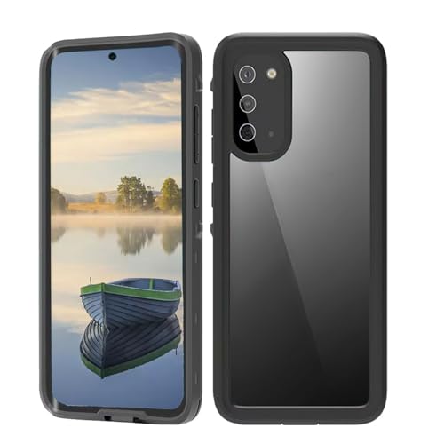 Sfulatdc IP68 Waterproof Dustproof Shockproof Case,Built in Screen and Camera Protector Lanyard Heavy Duty Full Body Protective Cover Compatible with Samsung Galaxy S20 5G Black/Clear