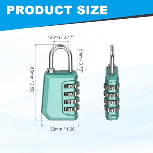 Image of MECCANIXITY Combination Lock, 4 Digit Padlock Combination Outdoor Waterproof Locker Lock for Gym Luggage Home Sports Hasp Storage, Pearl Green Pack of 1