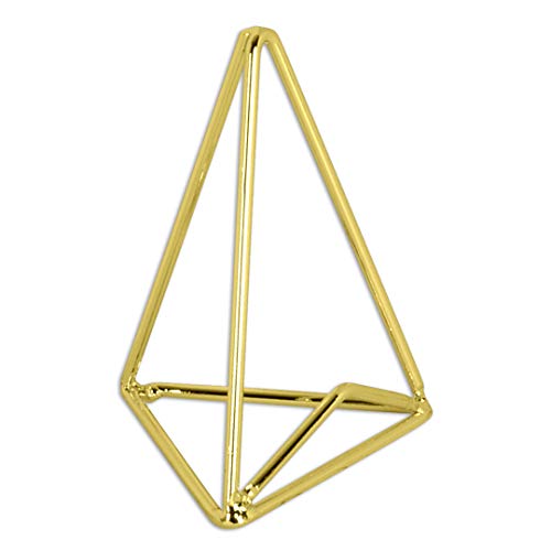 Koyal Wholesale Modern Metal Geometric Triangle Wedding Place Card Holders, Set of 12 Gold Table Number Holders for Wedding, Bridal Shower, Rehearsal Dinner, Thanksgiving, Christmas, Home Decor