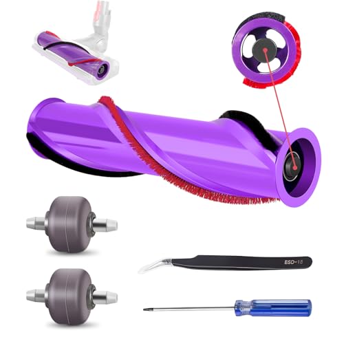 Kit de ruedas y cepillo de rodillo de repuesto para aspiradora Dyson V10 SV12, piezas de cabeza de motor, para cabezal de motor de accionamiento directo de 50 W que tiene 3 ganchos en el eje de