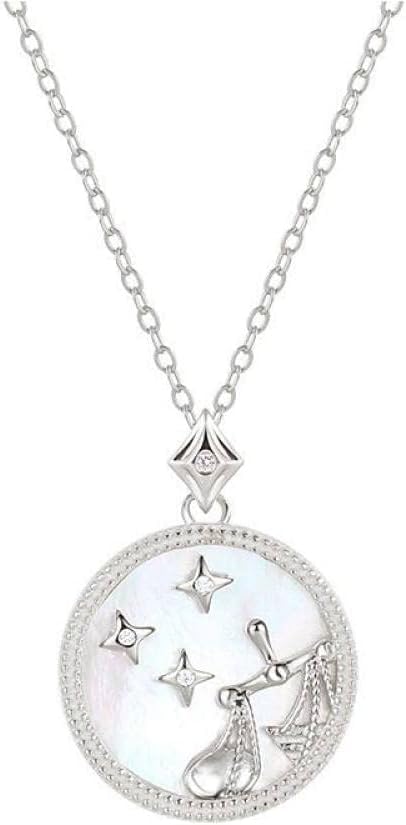 Collier en argent sterling S925 anti-ternissement avec pendentif rond fritillaria nacre