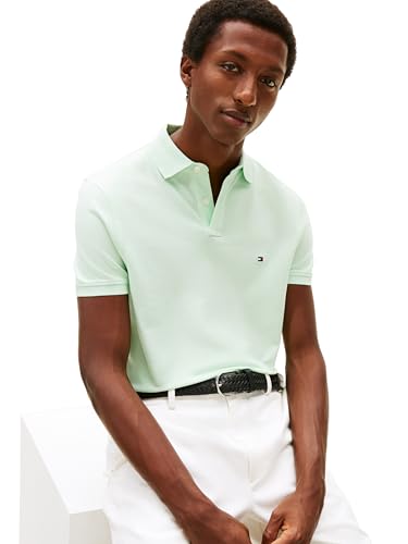 Image of Tommy Hilfiger Men's Short Sleeve Polo Shirts in Regular Fit With Stretch and Organic Pique Cotton