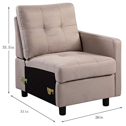 5-Piece Living Room Furniture Sets, Fabric Love Seat And 3 Seat Sofas - Grey #TOP3