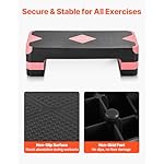 VEVOR Aerobic Exercise Step Platform, 28-Inch Workout Aerobic Stepper, Height Adjustable Fitness Training Step Deck Trainer with 4 Risers, Non-Slip Surface Bench for Home Gym Cardio Strength - Image 3