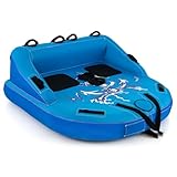 SPORFIT Towable Tubes for Boating, Inflatable Water Sports Towables for Boats to Pull 2-3 Riders, Sofa Style Water Tubes with Heavy-Duty Nylon Cover, Front & Back Tow Points