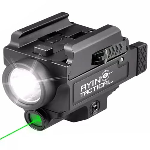 AYIN Tactical Pistol Light Combo 800 Lumen, Quick Disconnect, USB Rechargeable Tactical Rail Mounted Flashlight, Mounting Hardware, Battery and Charger Included