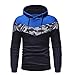 Hombres Sudadera con Capucha Casual Tops Deporte Blusa Manga Larga De Patchwork...