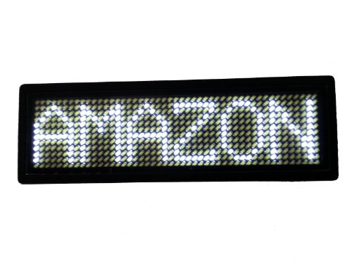 Programmable Scrolling SMD Dot Matrix LED Name Badge (12x48 pixels) White