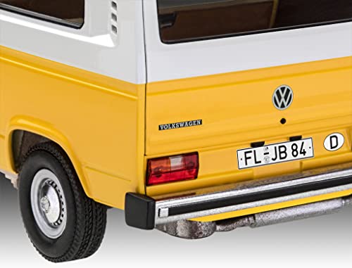 Revell 07706 VW T3 Bus 1:25 Model Kit originalgetreuer Modellbausatz für Einsteiger, unlackiert, STK