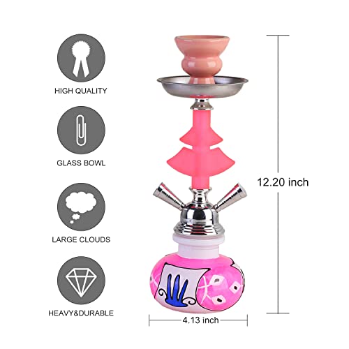 Gochoi 30,5 Cm Shisha Groß Set Komplettset Mit Hookah 2 Anschlüsse Stabilisierender Glasvasenbasis,Verbesserter Shisha… – Bild 5