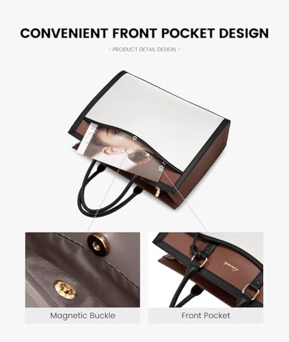 Image of LOVEVOOK Laptop Tote Bag for Women, Office Work Bag Briefcase fit for Laptop, Large Capacity Teacher Bag Handbag