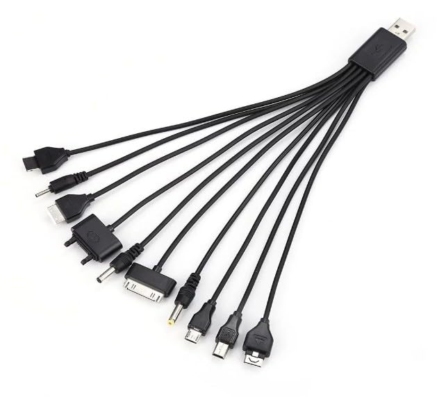 Zhuluck 10 in 1 USB Cables - 20CM/7.87in Universal USB to Multi Plug Cell Phone Charger for...
