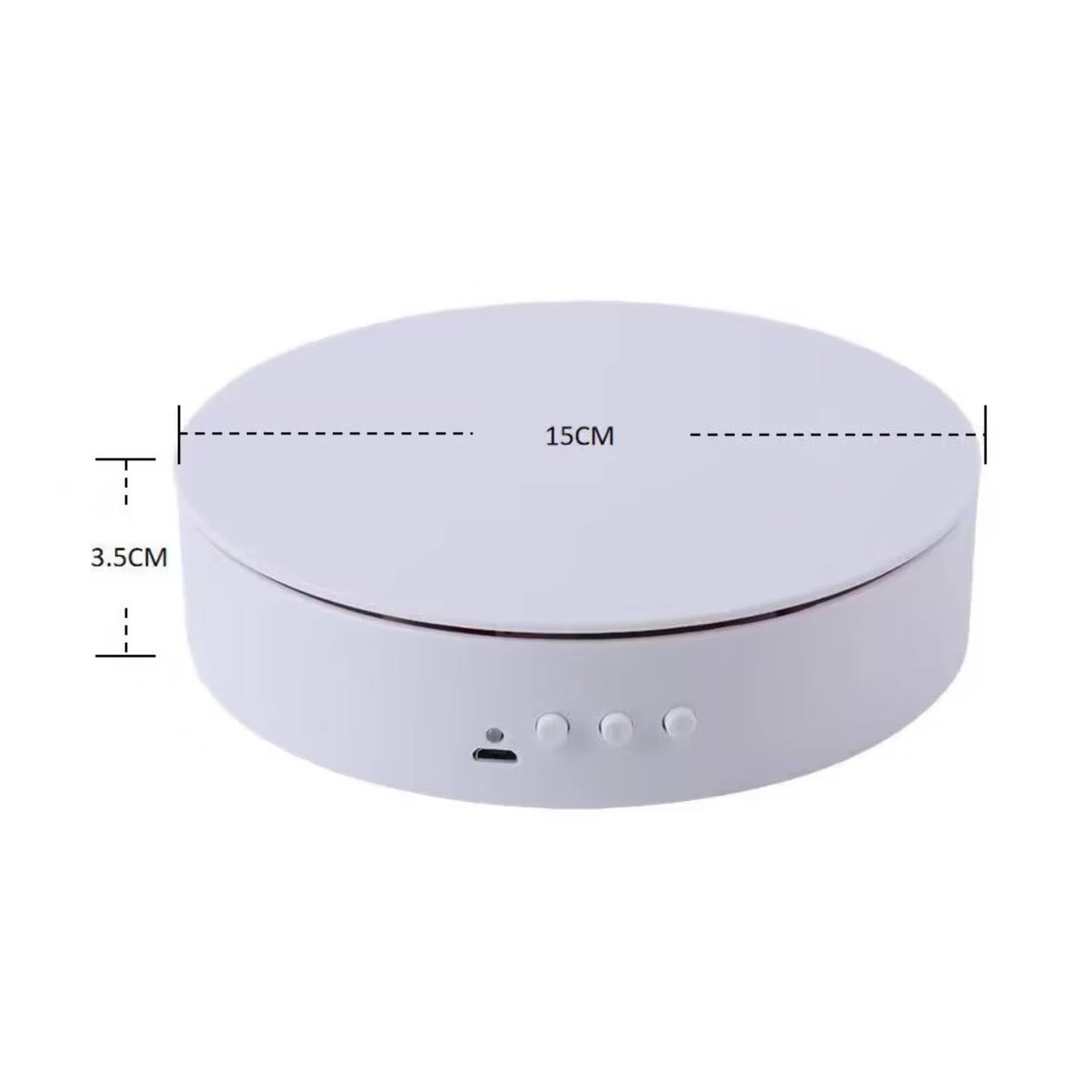 Base Rotante Elettrica Regolabile, Bianco Satinato, Diametro 15 Cm