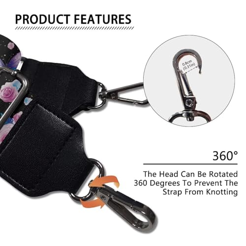 Image of TODIYADDU Butterfly Pink Flower Bag Straps Shoulder Strap Replacement Adjustable Straps Purse Extender Shoulder Strap Bag Strap Crossbody for Women Students Suitable for Handbag Computer Bag