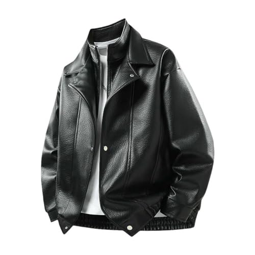 Veste en cuir synthétique homme finitions rétro haut de gamme