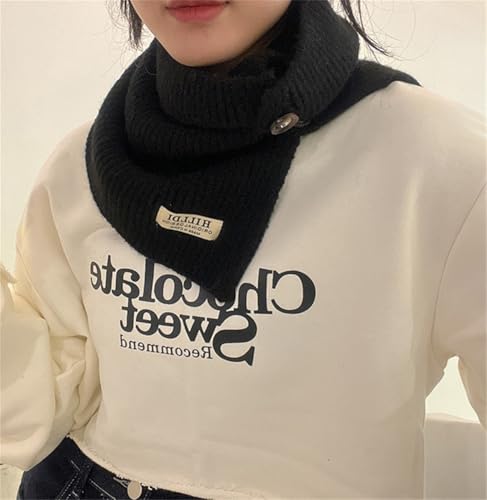 Halemet Knitted Neck Scarf for Women with Buttons Warm Neck Warmer Small Scarf Trendy Scarves Neckerchief Poncho Shoulder Top2