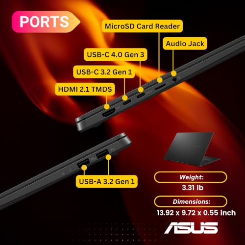 Image of ASUS Vivobook S16 AI Business Laptop, 16 inch 120Hz 3K 2880 x 1800 OLED, AMD Ryzen AI 7 350(>Ultra 7 266V, 5GHz), 1-Zone RGB Backlit, FHD IR Webcam, Windows 11 Home, Neutral Black(16GB DDR5 RAM | 1TB SSD)