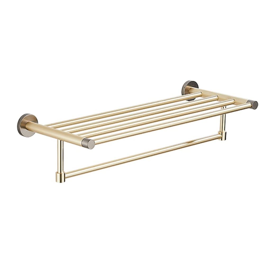 Toallero de baño Ligero de Lujo, Totalmente de Cobre Cepillado y Dorado, toallero de baño de una Sola Barra, toallero de aro para baño