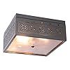 Irvins tinware 431cct 2 light flush mount square ceiling light with chisel in country tin primitive country tin lighting  urban country home decor