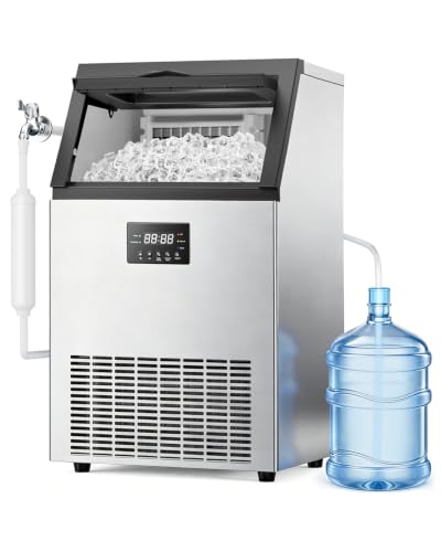 Image of Mojgar Commercial Ice Maker 180lbs /24H with 50lbs Ice Storage 2 Water Inlet