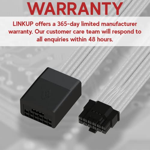 Image of LINKUP - AVA 16pin PCIE 5.0 GPU Power Extension Cable (12VHPWR) for NVIDIA RTX4000 16AWG Silver-Coated Copper Teflon High Temperature Jacket - 30cm