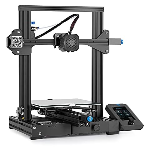 Creality Ender 3 V2 3D Drucker mit 32 Bit Lautlosem Motherboard Glasplatte Lebenslaufdruck und Lebenslaufdruck 220x220x250mm, Funktioniert mit PLA, ABS, PETG Filament Cover