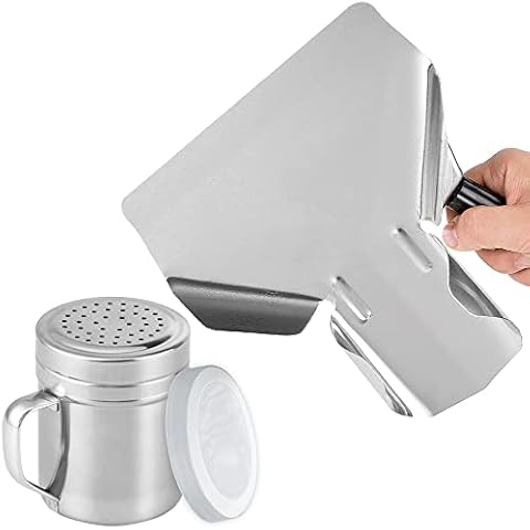 CUSINIUM Concession Popcorn Scoop and Dredge Bundle - Metal Popcorn Scooper - French Fry Scoop Cover
