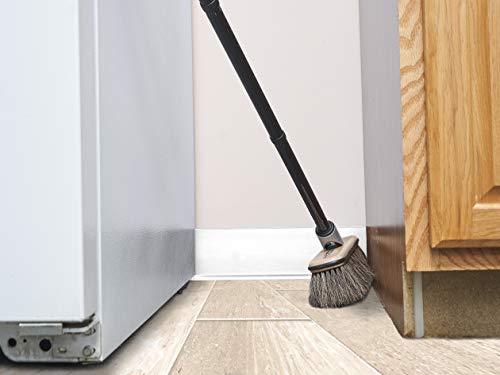 Horsehair Broom Premium Multi Position Brush Head, Beach Wood & Genuine Horse Hair Bristles, Durable Metal Handle, Swiss Made Sweeping Broom Parquet, Solid Hardwood Floor, Tile, No-Scratch. By Superio - Thumbnail 6