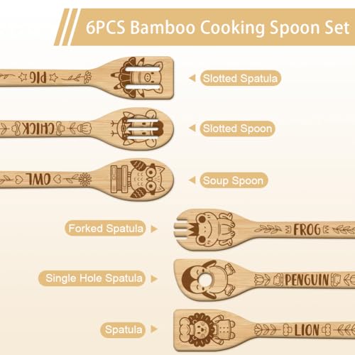 Utensilios de cocina de bambú animados para cocinar recetas divertidas en familia 3