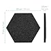 Navaris Felt Memo Board - 4X Pieces Decorative Hexagon Notice Boards with Push Pins and Tape 7.9 x 6.7 x 0.6 inches (20 x 17 cm) - Dark Grey