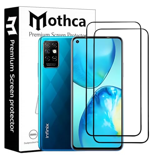 Image of Mothca Military-Grade Tempered Glass Screen Protector Compatible for Infinix Note 8i / 12i / Hot 10 with Edge to Edge Coverage - Case Friendly, Anti-Scratch & Bubble-Free Installation Kit (Pack of 2)