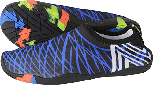 PONTAPES(ポンタぺス) マリンシューズ アクアシューズ ウォーターシューズ ネットブラック×ブルー 16cm メンズ レディース キッズ 海水浴 ビーチ 軽量 シューズ アウトドア 速乾