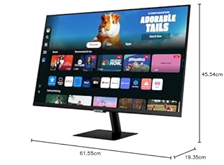 Samsung Smart Monitor M5 Noir - 27'' - Dalle VA, FHD (1920 x 1080), 60Hz, 4ms, Inclinable, 2 x HDMI (1.4), 2 x USB-A, Smart TV, Gaming Hub, LS27DM500EUXEN