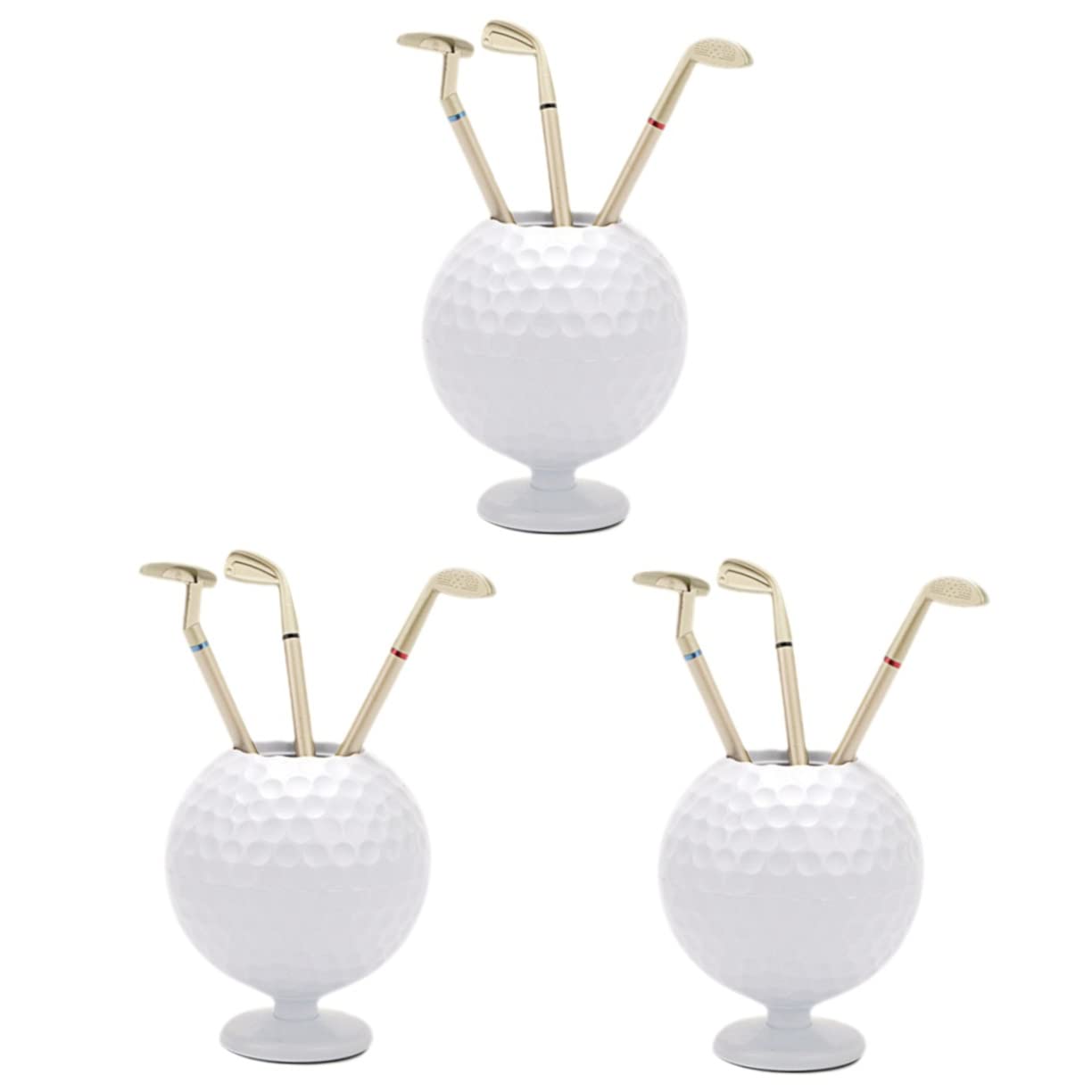 HOMSFOU 3 Set Portapenne Golf Decorazione Scrivania per Penne con Design Golf e per Appassionati