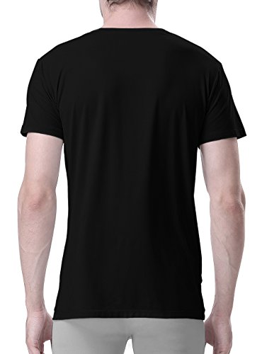 DAVID ARCHY Men's 3 Pack Soft Comfy Bamboo Rayon Undershirts Breathable Crew Neck Tees Short Sleeve T-Shirts (L, Black)