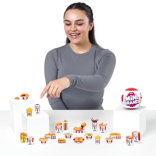 Mini Brands KFC® Series 1 Mystery Capsule by ZURU Real Miniature KFC® Brand Collectible Toy, Capsules of 5 Mystery Miniature KFC® for Girls, Teens, Adults and Collectors