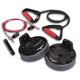 Travel Trainr 4-in-1 Workout Station Kit | Transforms to Ab Wheel Roller, Push Up Grips, Speed Jump Rope & Resistance…