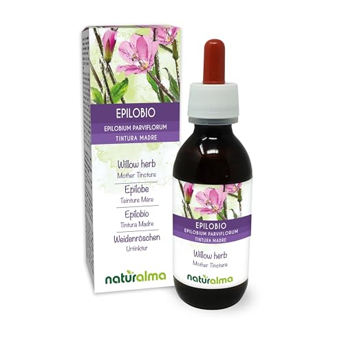 Epilobio (Epilobium parviflorum) hierba Tintura Madre sin alcohol Naturalma - Extracto líquido gotas 120 ml | Complemento alimenticio | Vegano