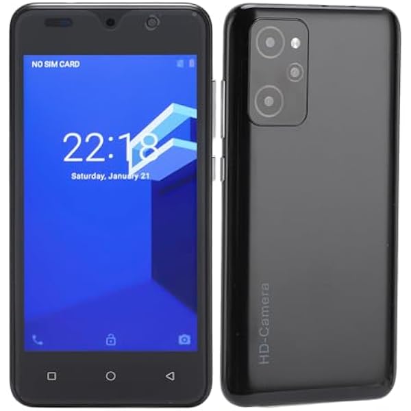 Cuifati 5 -calowy Smartfon z rozdzielczością 1440 X 3040, 4 GB RAM 32 GB ROM, Rozpoznawanie Twarzy, Aparat 8MP, dla Androida 12 z Ekranem HD, Procesorem MT6580M (BLACK)