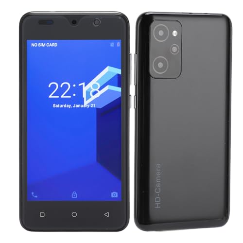 Cuifati 5 -calowy Smartfon z rozdzielczością 1440 X 3040, 4 GB RAM 32 GB ROM, Rozpoznawanie Twarzy, Aparat 8MP, dla Androida 12 z Ekranem HD, Procesorem MT6580M (BLACK)