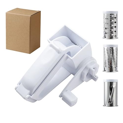 AURORRAN Rotary Cheese Grater Ultra-Sharp Drum Grater for Kitchen Faster and Easy Cutting Grater Shredder for Cheese, Vegetables, Chocolate and Nuts