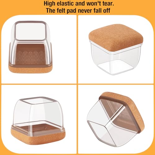 Image of 16-Pcs Extra Large Square Silicone Chair Leg Floor Protectors