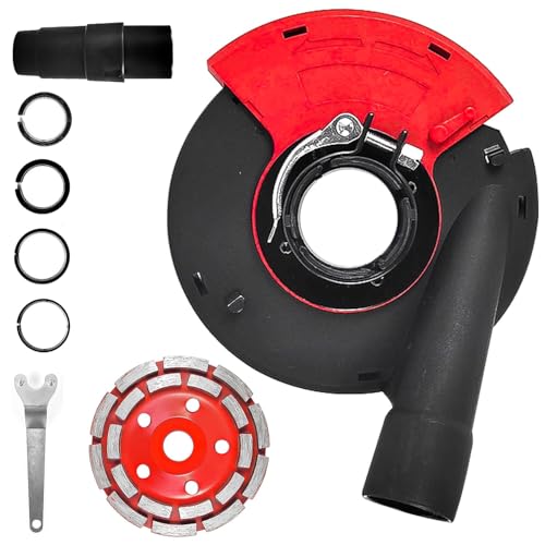 Aspiration Meuleuse Meuleuse D'angle 125 mm, Mini Disqueuse, Ponceuse à Disque de 125 mm avec Aspiration de Poussière - Kit Complet avec Disque de Poncage...