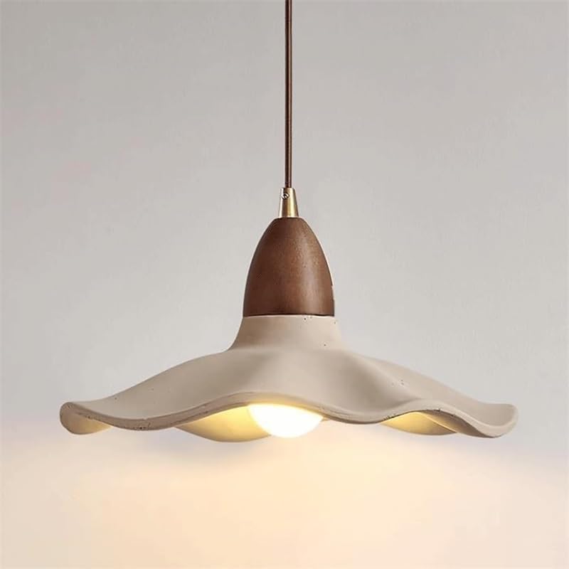 Suspension ciment style industriel rétro 25cm culot E27 fleur - 2