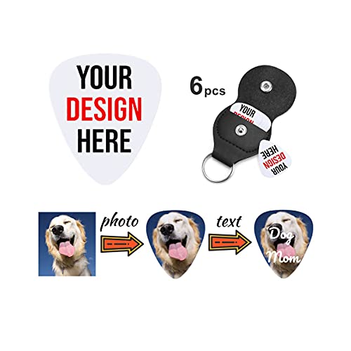 6 PCS-Personalized Custom Guitar Picks - Full-Color Custom Guitar Picks with Your Photo or Design Durable Material with Detailed PrintGreat Gift for Any Musician-Thickness